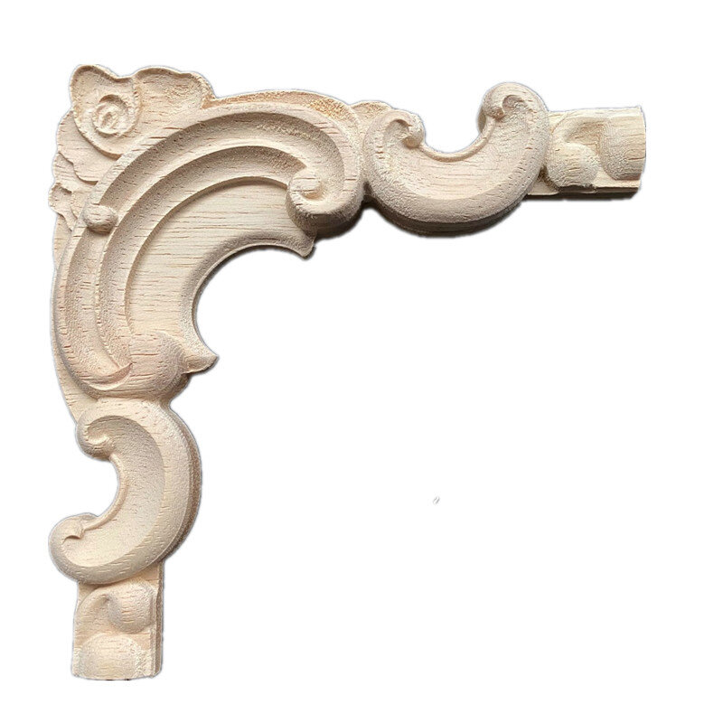 15-20cm de madeira esculpida canto onlay apliques móveis molduras decalque decoração casa manual diy decoração