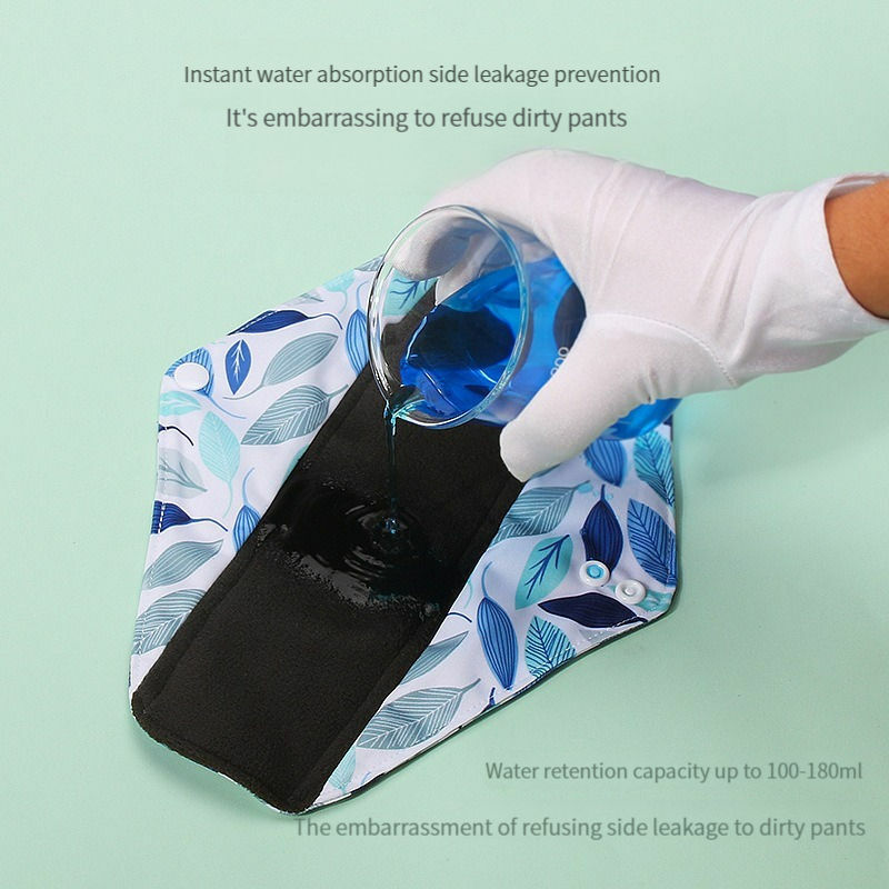 BIAI 5PCS Organic Nursing Pad Washable Bamboo Charcoal Menstrual Pads Breathable Sanitary Napkins Reusable Menstrual Pad Lady