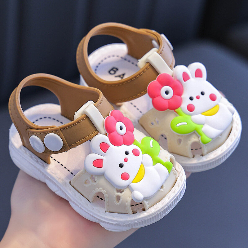 Sandálias infantis de coelho dos desenhos animados, Sapatos de verão para bebês e meninos, Sandália Infantil