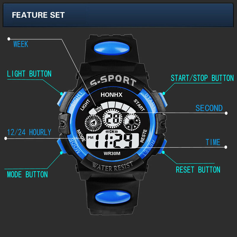 Relógio de pulso militar analógico digital masculino, LED, Impermeável, Luminoso, Clássico, Elegante, Mecânico, Luxo