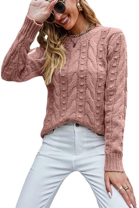 Suéter informal Vintage para Mujer, Jersey de punto de manga larga, Jersey suelto Y2K, ropa para Mujer, otoño e invierno, 23239