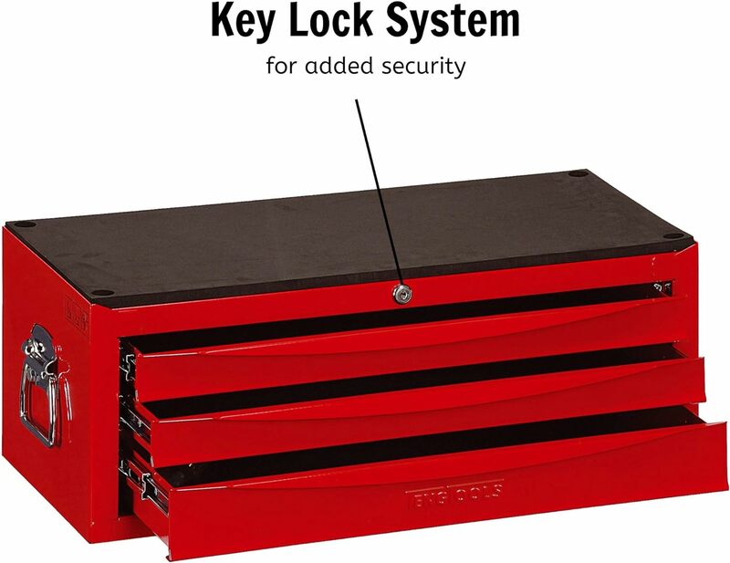 Cassetta degli attrezzi centrale SV rossa con serratura in acciaio portatile professionale a 3 cassetti-TC803USV