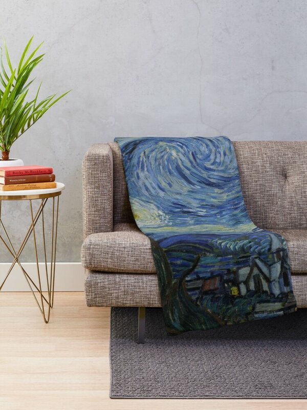 The Starry Night by Vincent van Gogh ผ้าห่มนุ่มๆผ้าห่มโซฟา