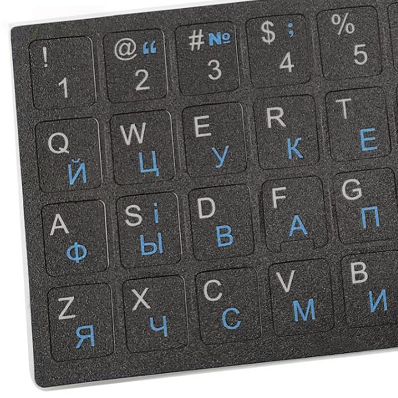Stiker Keyboard Ukraina bahasa Ukraina tahan lama latar belakang hitam alfabet untuk PC Laptop aksesori Keyboard komputer