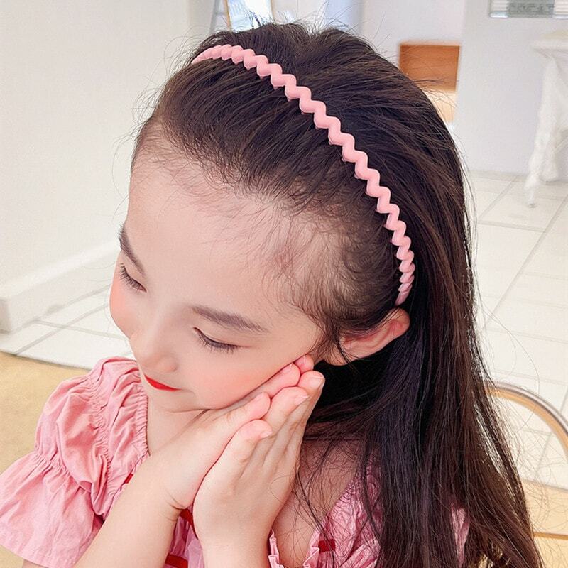 Solid Color Wave Hairbands Women Trendy Toothed Non-slip Hair Combs Hair Accessories Girl Resin Scrub Head Hoop Hair Accessories