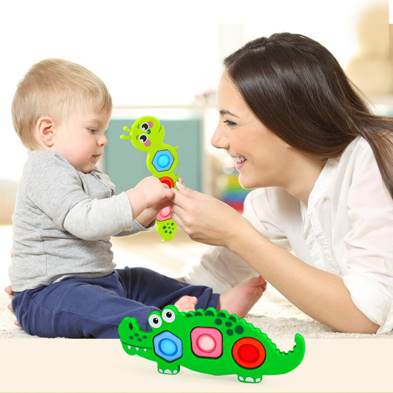 เด็ก Fidget Montessori Sensory ของเล่น Push Bubble กิจกรรมซิลิโคนมอเตอร์ทักษะพัฒนาเพื่อการศึกษาสำหรับทารก0 12เดือน