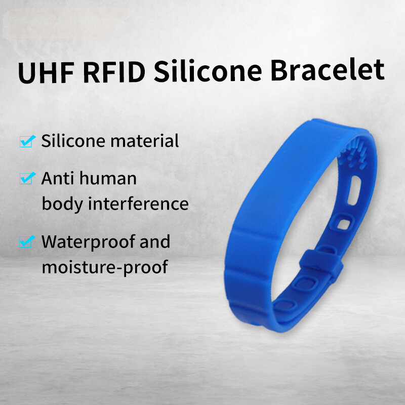 10pcs Passive RFID UHF iso18000-6C EPC GEN2 860-960mhz Remote Sensing H3 Chip Silicone Wristband Bracelet Tag