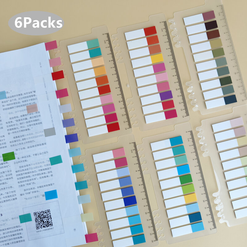6 confezioni/Set note adesive trasparenti pennarelli autoadesivi appunti libro di lettura linguetta trasparente cancelleria carina Kawaii
