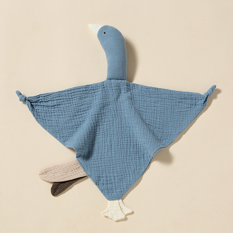 ผ้านวมผ้าฝ้ายสำหรับเด็กรูปหงส์น่ารักตุ๊กตานอนของเล่นเด็กแรกเกิดผ้าขนหนูซับน้ำลายปลอบประโลมใหม่