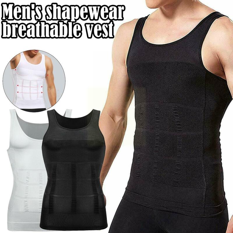 Tight Skinny Men Slimming Elastic Body Shapewear Vest Breathable Fitness Shirt Abdomen Control Compression Sport Waist F6h5