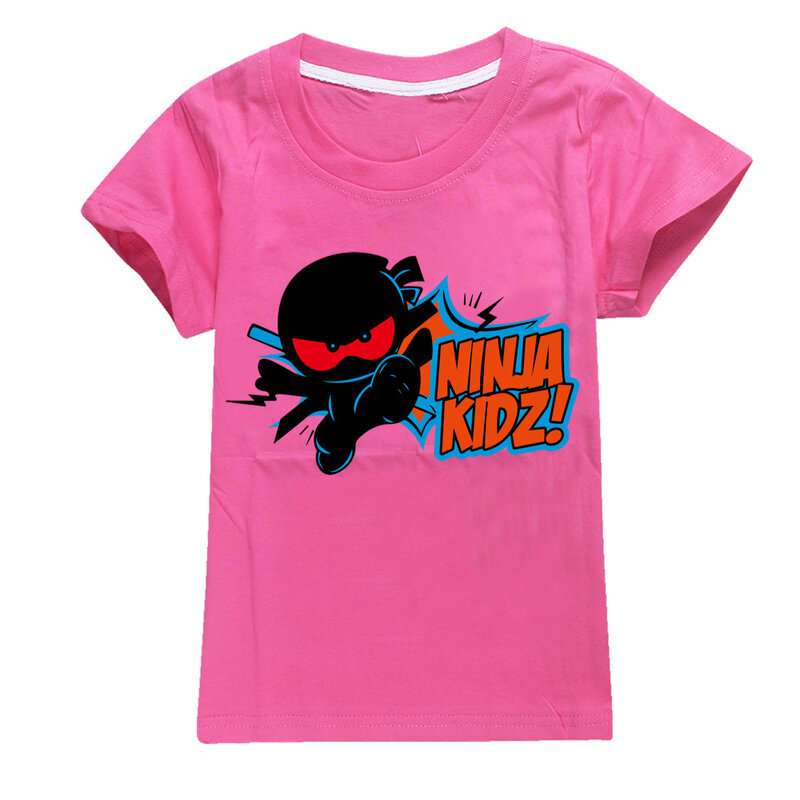 Ninja Kidz B kaus anak-anak lengan pendek, pakaian atasan katun kartun remaja musim panas