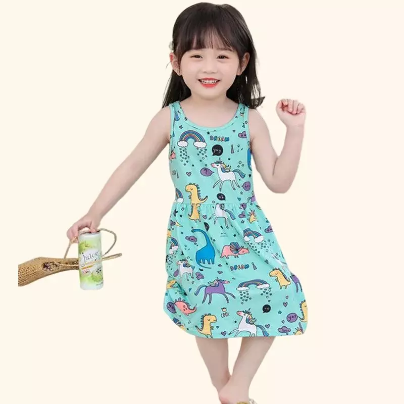 Süße Sommer Kinder Kleidung Mädchen Kleider Kinder Kleider Kleidung für Mädchen Party Prinzessin Mode Outfit Cartoon Strand kleid