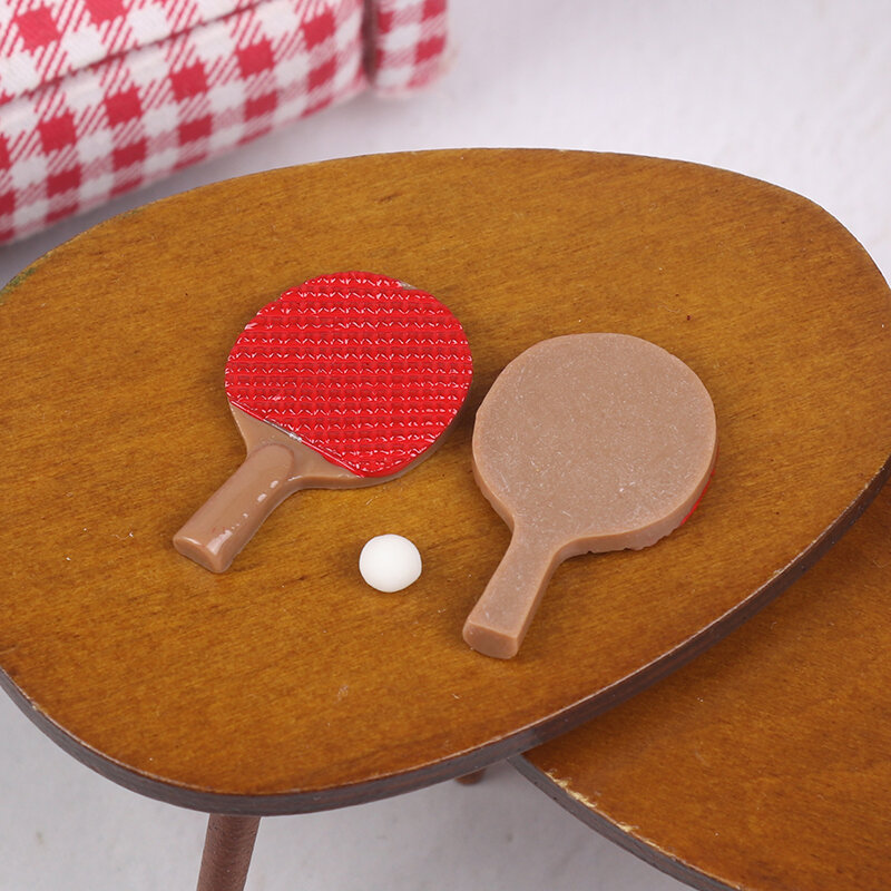 مضرب تنس الطاولة الصغير نموذج بيت الدمية ، بيت اللعب ، المشهد الرياضي ، مجموعة واحدة