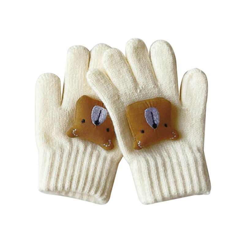 Kids Split Finger Knit Gloves Soft Snug Gloves for Winter Outdoor Activities