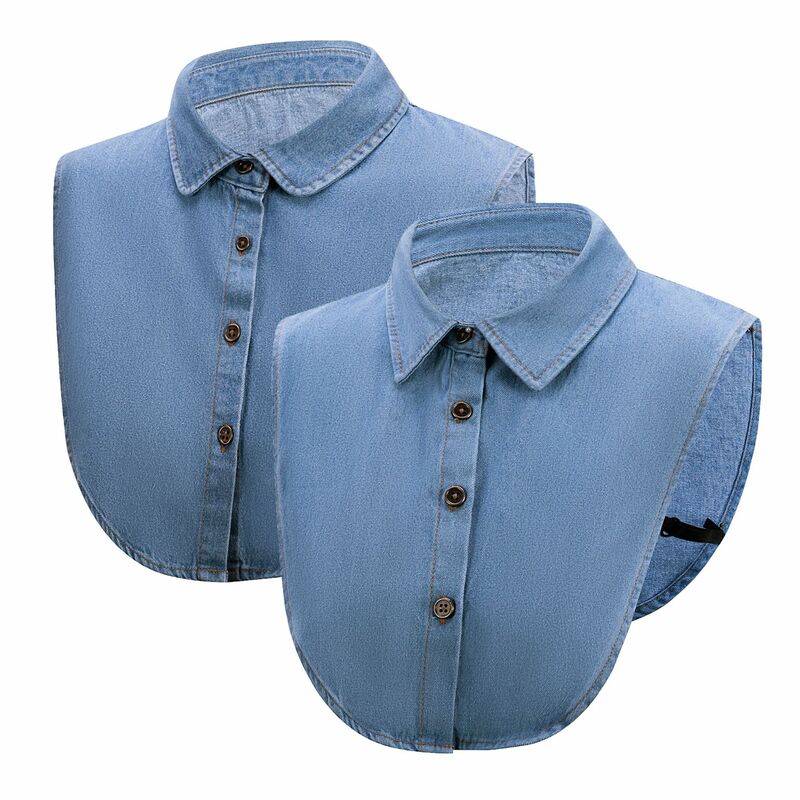 Mulheres de algodão destacável coleiras removíveis coleiras falsas blusa topos meia camisa coletes falso colar nep kraagie