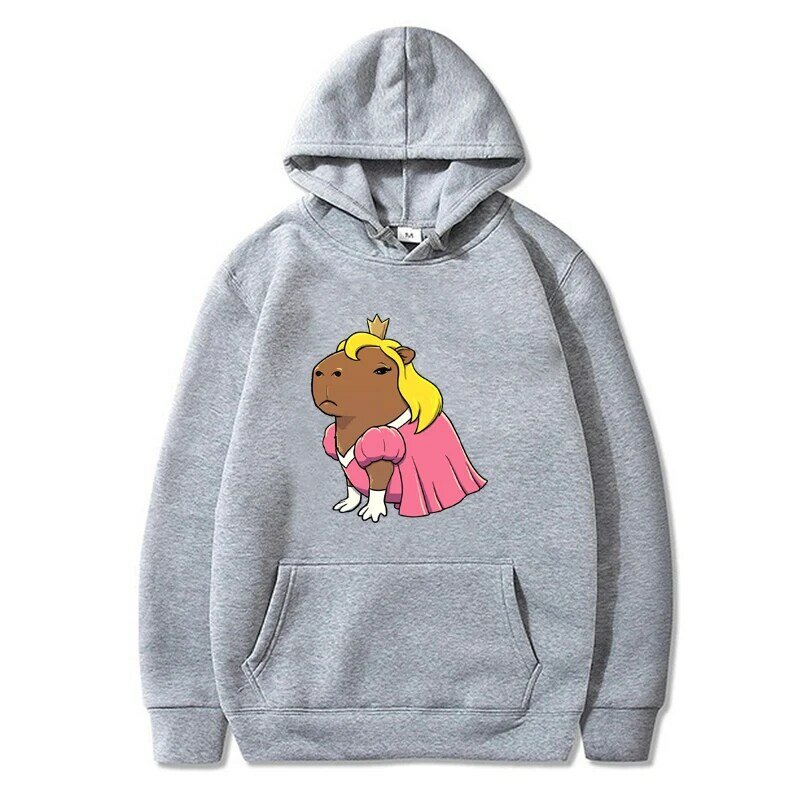 Capibara Superheld Cartoon Grafische Hoodies Capibara Prinses Print Dames Sweatshirt Streetwear Lange Mouwen Unisex Hoody