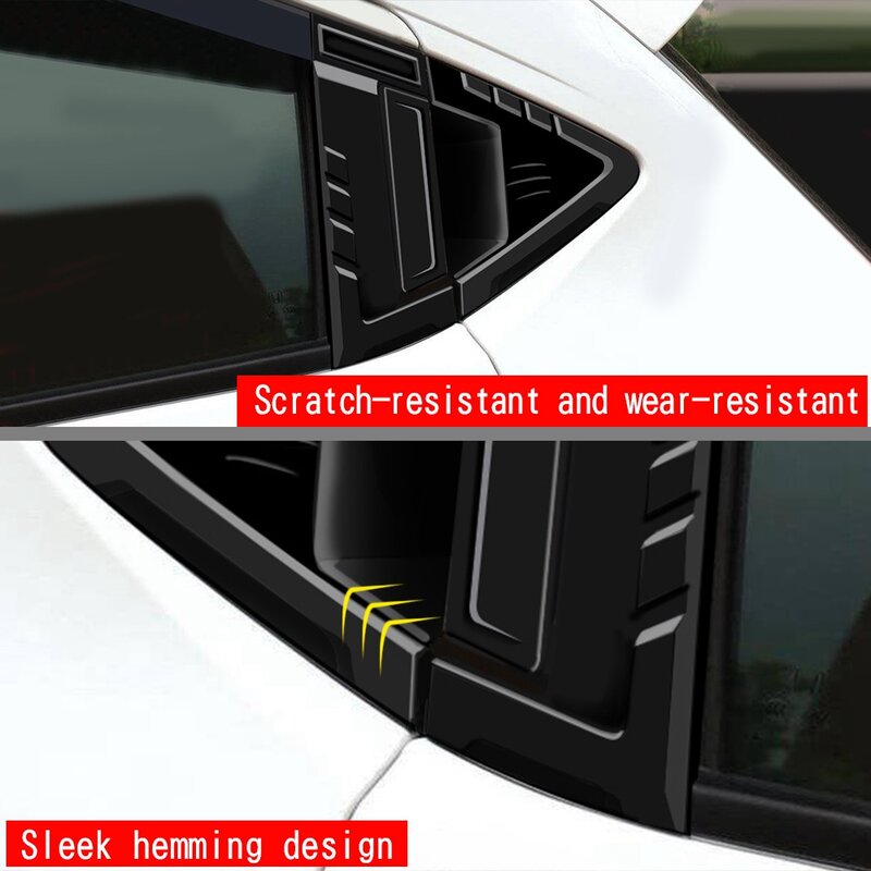 Car Glossy Black Rear Window Triangle Louver Shutter Cover Trim for Honda HRV HR-V Vezel 2021 2022 Window Side Vent