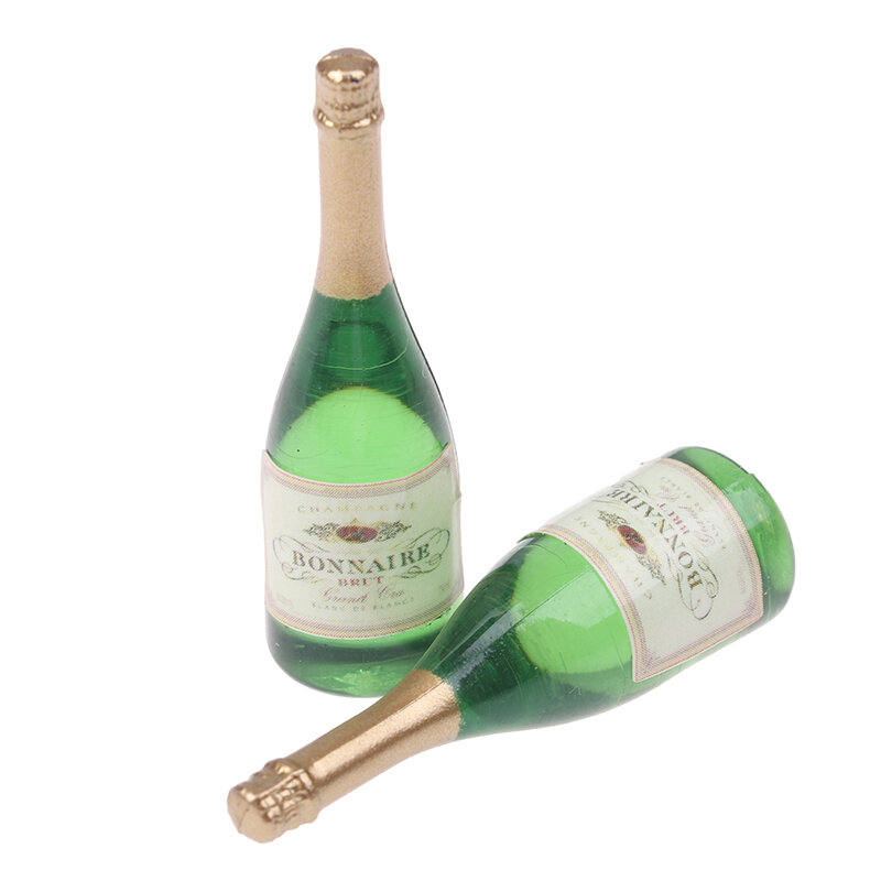 2 Pc Poppenhuis Champagne Drinkflessen 1/12 Schaal Mini Poppenhuis Decor