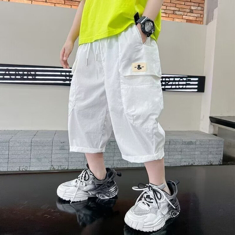 Boys' Pants Summer New Children's Summer Mid-pants Boys' Three-point Casual Loose-waisted Wide-leg Pants