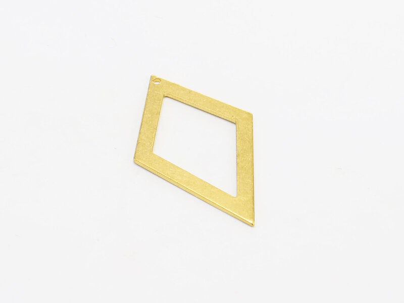 6pcs Brass earring charm brass rhombus pendant 41.5x24.7x1.1mm Raw brass Geometric findings -R1489
