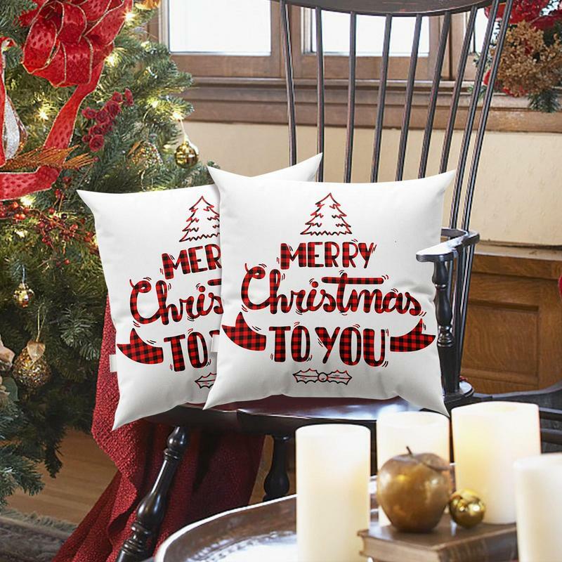 メリークリスマスのソファ用クッションカバー、ソフトピローカバー、正方形、枕、女性用装飾枕カバー、友人
