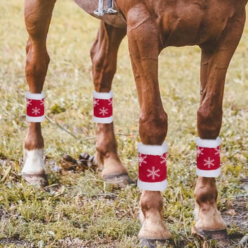 4 pezzi fasce per gambe di cavallo Leggings traspiranti avvolgere protezioni per gambe di cavallo per parate di bestiame forniture per esercizi di natale vestire