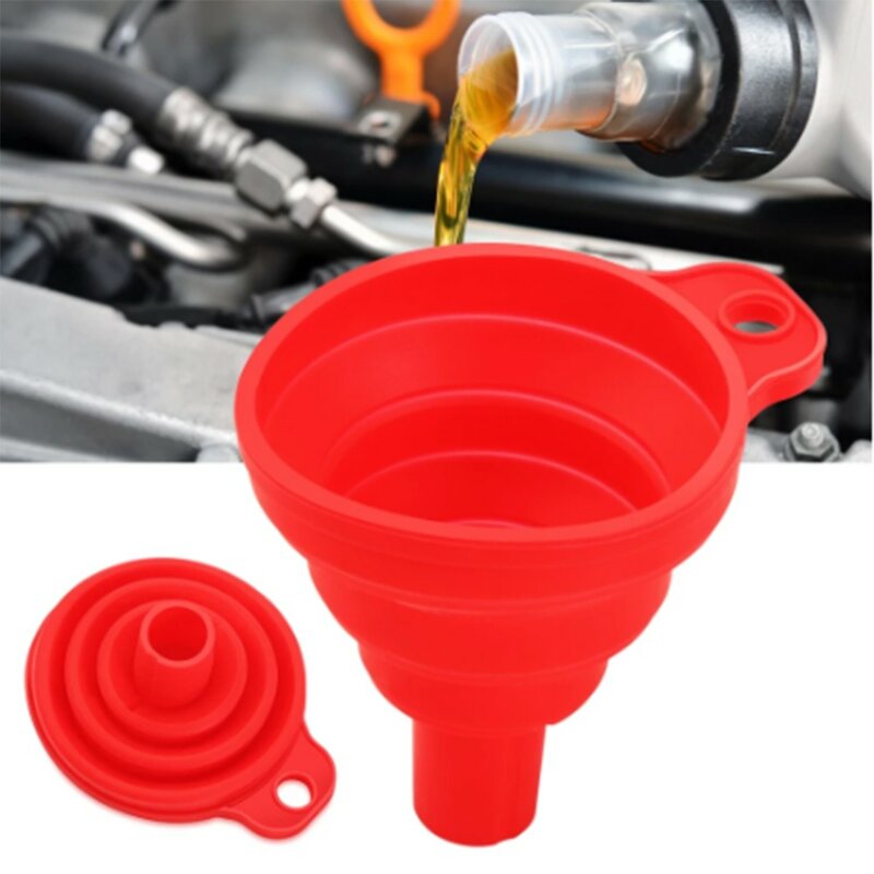 High Quality Car Funnel Collapsible Silicone Collapsible Engine Foldable Oil Screen Silicone Space Saving Up Wash Coolant