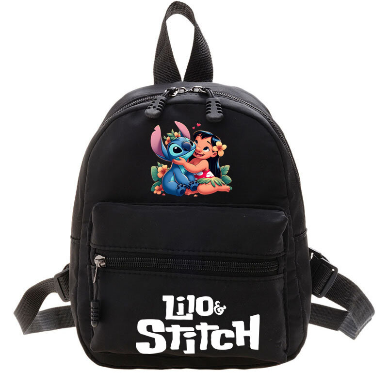Disney-Lilo & Stitch Mini Mochilas para Mulheres, Bolsas Escolares Adolescentes, Bolsa de Ombro Casual Feminina, Mochila de Armazenamento de Viagem