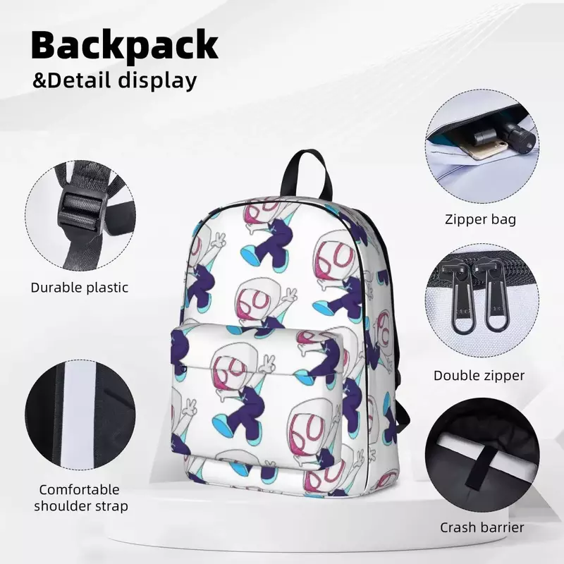 Ghost Spider Girl Backpacks Large Capacity Student Book bag Shoulder Bag Laptop Rucksack Travel Rucksack Children School Bag