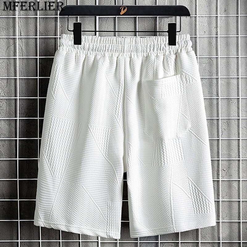 Pantalones cortos de verano para hombre, Shorts de talla grande 8XL, informales, de Color sólido, con cintura elástica, talla grande 8XL