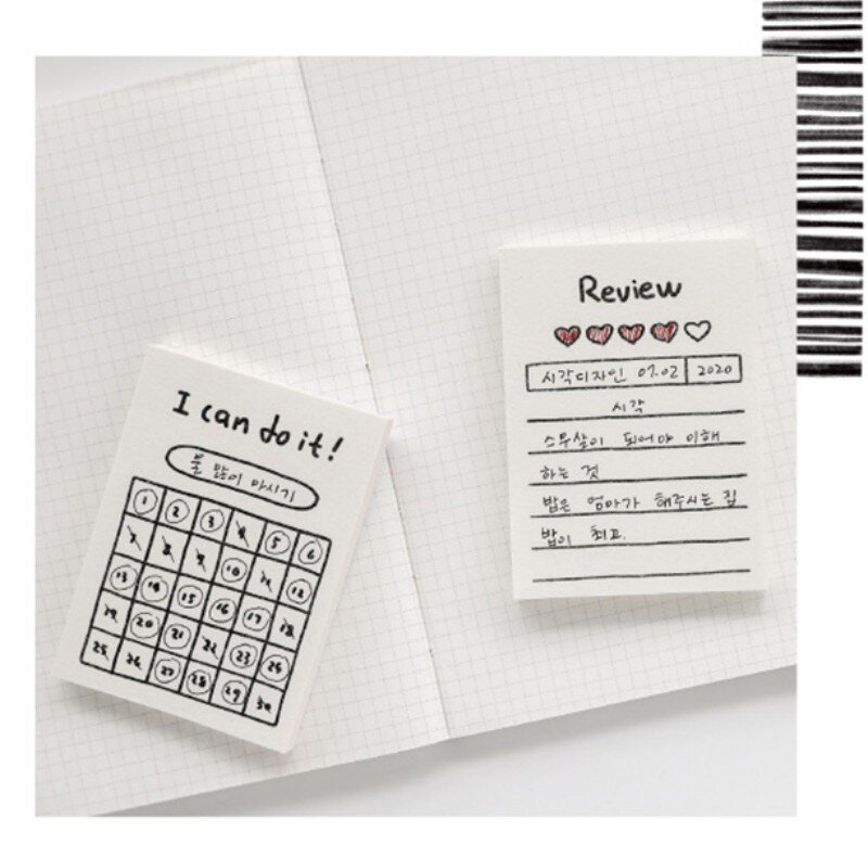 50pcsシンプルなかわいいスタイルのメモ帳クリエイティブな粘着ノートブックスクラップブッキングの装飾小さなメモ帳事務用品