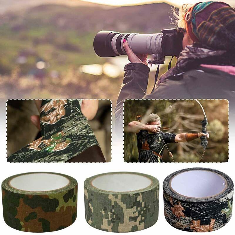 5cm*10m Multi-functional Camo Tape Self-adhesive Camouflage Hunting Paintball Airsoft Rifle Waterproof Non-Slip Stealth Tape
