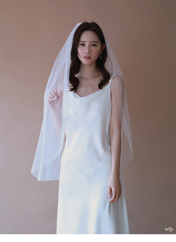 Curto Tulle Véus De Noiva Uma Camada Com Pente Bridal Veil para Noiva Acessórios Do Casamento 90cm Comprimento
