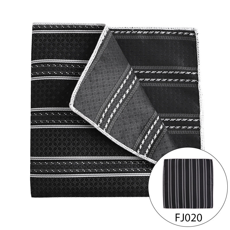 Black Pocket Square Men Handkerchief Luxury Brand Design For Men Business Suit Pocket New Silk Hanky Dot Man Suit Accessorie Tie