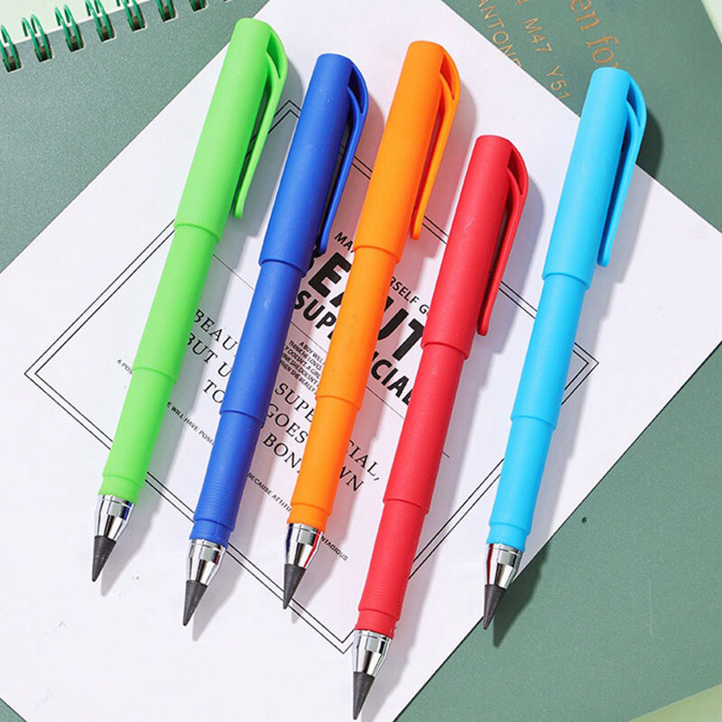 영원한 연필 인피니트 북 1 펜, 12 색 HB 교체 세트, 지워지는 잉크 프리 학생 드로잉 아트 연필, 학교 용품