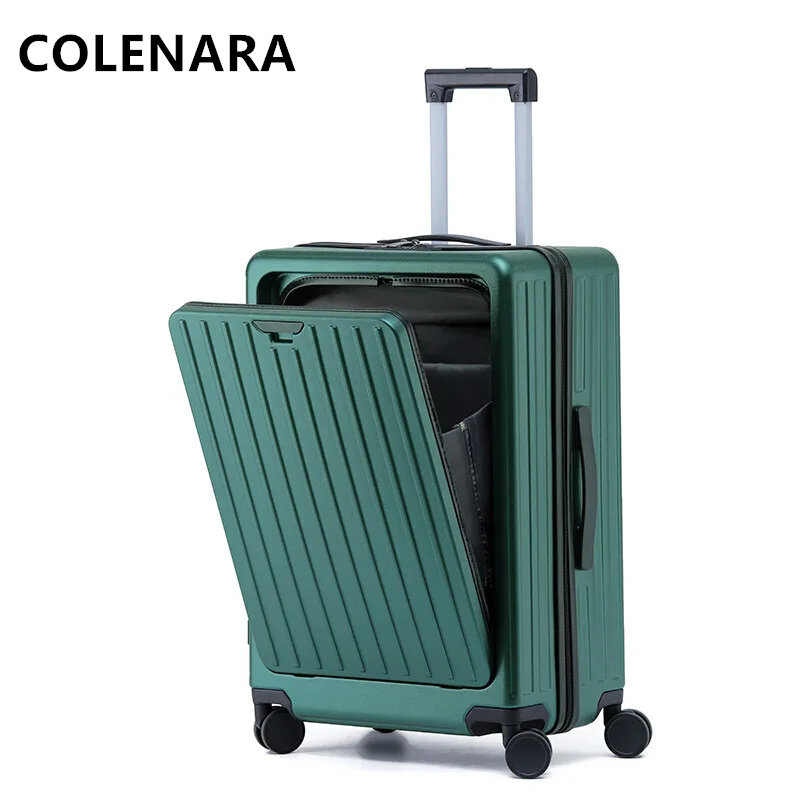 COLENARA-Laptop Rolling Suitcase para senhoras, Trolley Case, 26 Abertura frontal, Business Trolley, Boarding Box, Carregamento USB, Novo, 20"