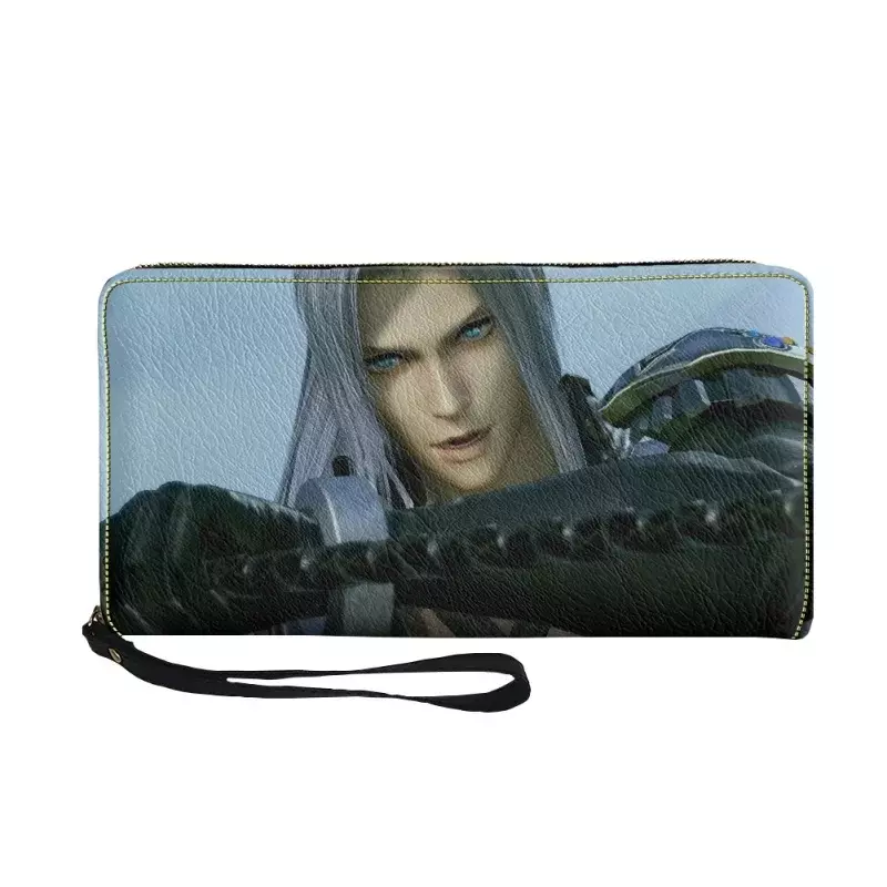 2023 Hot Final Fantasy Sephiroth stampa portafogli in pelle donna porta carte di credito con cerniera pochette portamonete borsa a mano