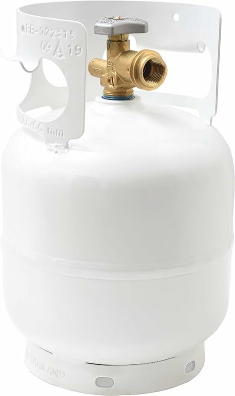 YSN5LB 5 Pound Propane Tank Cylinder, Great For Portable Grills, Fire Pits, Heaters And Overlanding, White