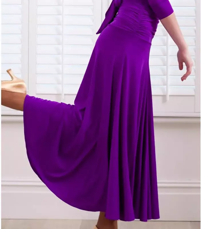 スペインのフラミンコのダンスコスチューム,女性用,紫のスカート,社交,サルサ,ダンスドレス,dancewear