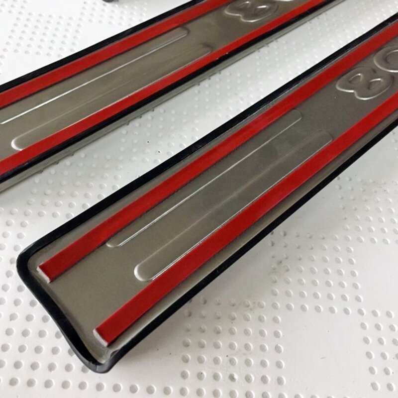 Estilo do carro Stainless Door Sill Scuff Plate, Pedal Guard, Protector Adesivos, Fit para Peugeot 3008, II GT, 2016, 17, 2018, 2019
