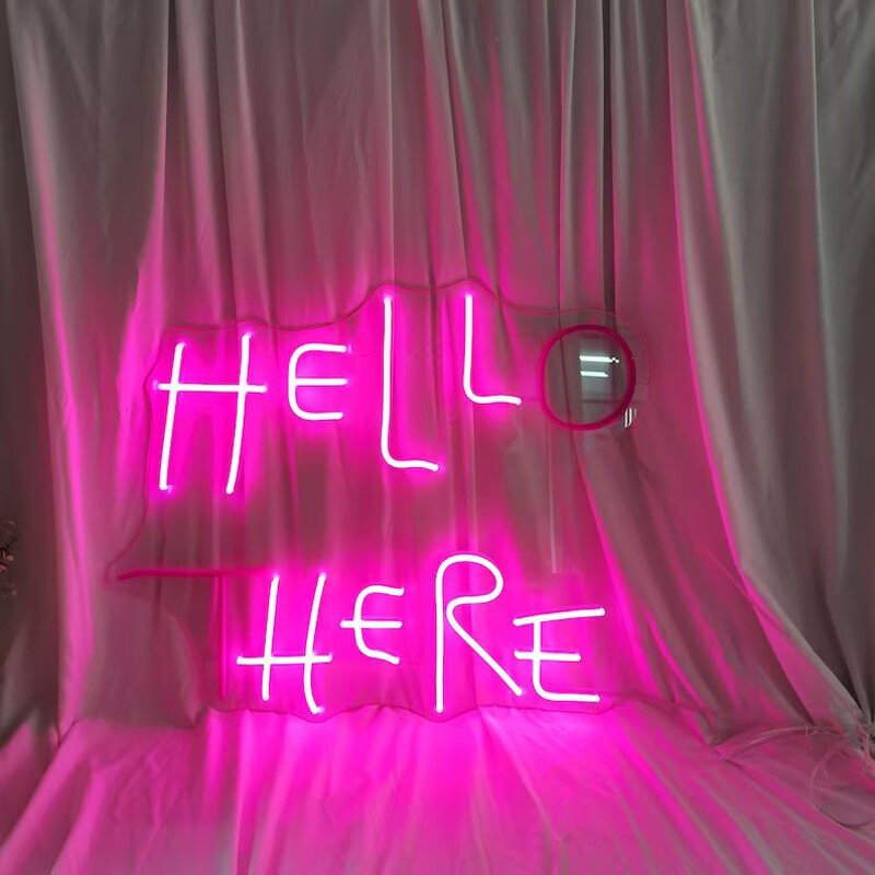Hello There Hell Here-Enseignes au néon personnalisées, décoration d'intérieur, décoration de chambre à coucher, fête