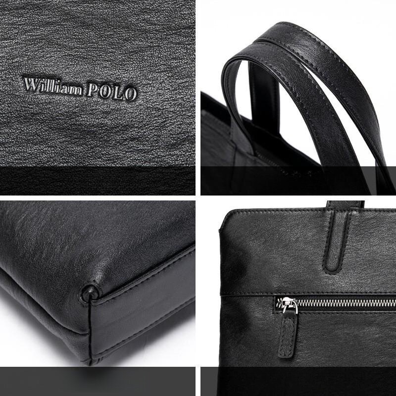 Torba męska skórzana torba na laptopa 100% Williampolo modna walizka do Organizer do dokumentów torebek luksusowych torba markowa Portfolio