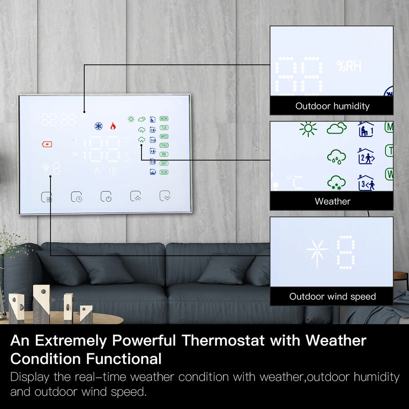 Wifi Rf Thermostaat Tuya Smart Temperatuur Controller Rf Ontvanger Water/Elektrische/Gas Boiler Verwarming Smart Leven App Alexa google