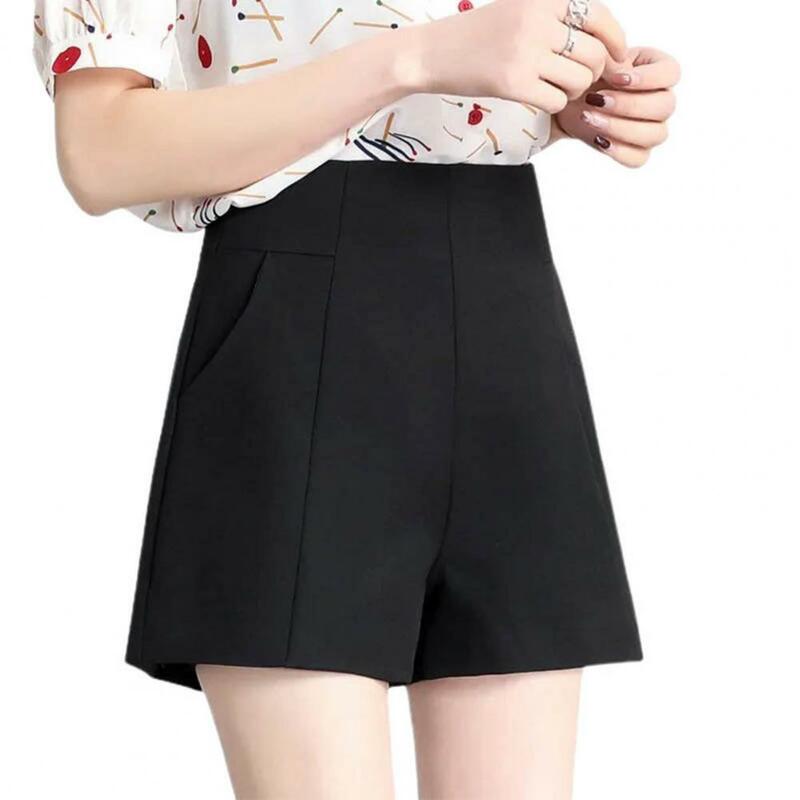 Pantalones cortos de talla grande para mujer, Shorts de verano con cintura alta, cierre de cremallera oculta lateral, uso diario