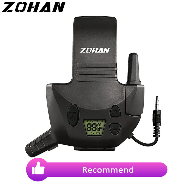 ZOHAN Walkie Talkie Tactical Shooting Earmuff Adapter With External Mic 3 Miles Range 22 Channels For Hunting Shooting Range