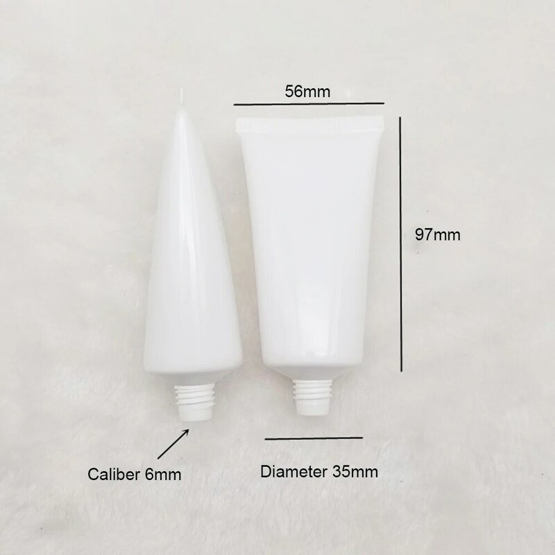 Белая пластиковая мягкая туба, пустой косметический контейнер для лосьона, 50 шт., 60 мл, 2 унции, дорожная бутылка для крема с откидной крышкой, оптовая продажа