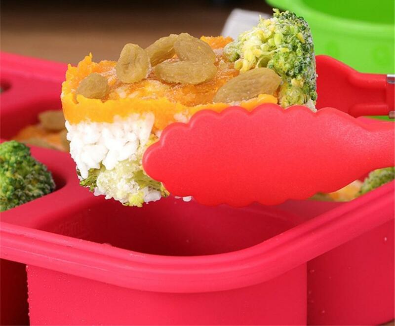 [Fertiger Vorrat] Silikon-Gefrierfach-Suppe 4 Würfel Lebensmittel-Gefrier behälter formen mit Deckel gefrorene Verpackungs box