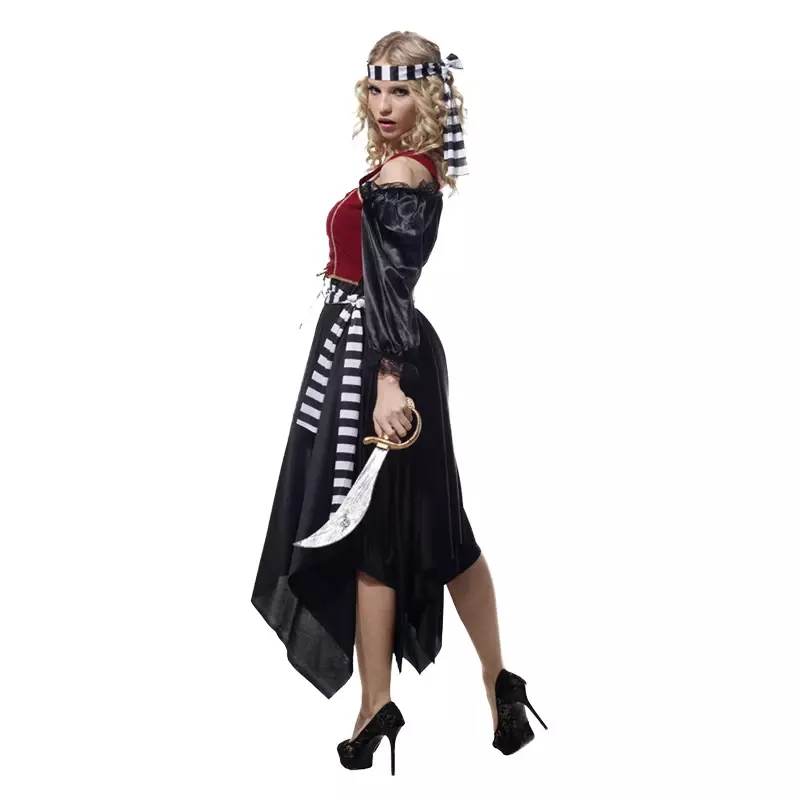Halloween Pirate Costume for Women, Adult Party Dress, Roupas De Carnaval, Performance, Sem Armas
