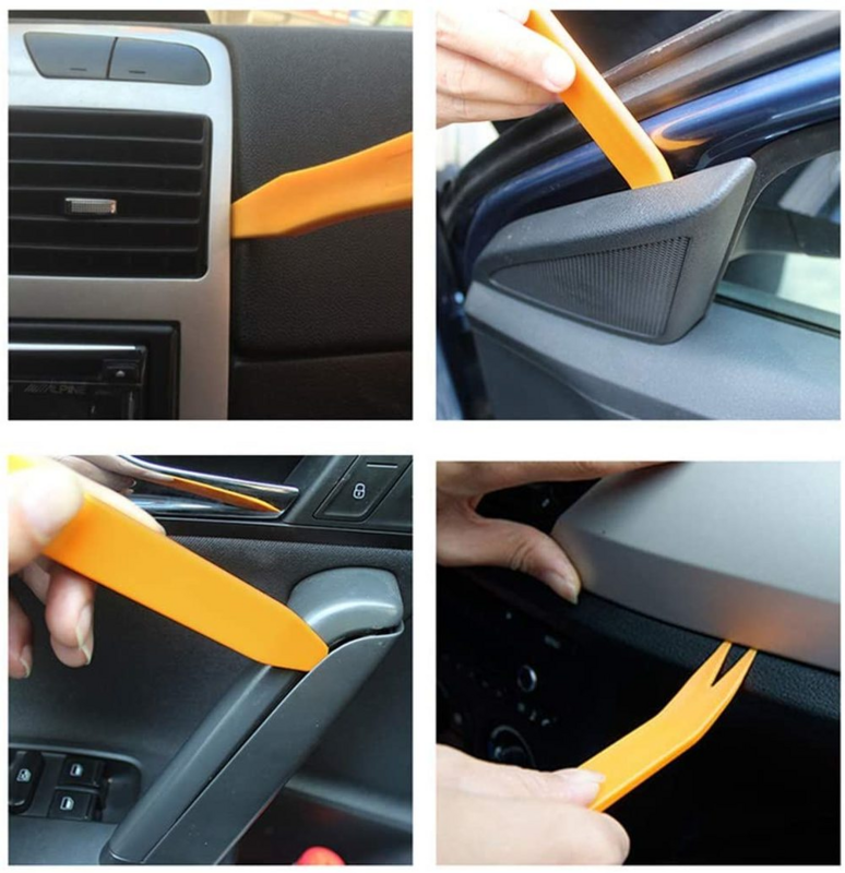 1PC Panel radia samochodowego narzędzie do usuwania wnętrza Dash Audio instalacja naprawa akcesoriów narzędzie plastikowe Car styling żółty