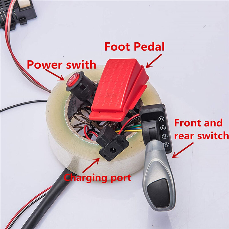 Coche eléctrico para niños, arnés de cableado de 12V, interruptor de Borad de circuito de Control remoto, accesorios para coche
